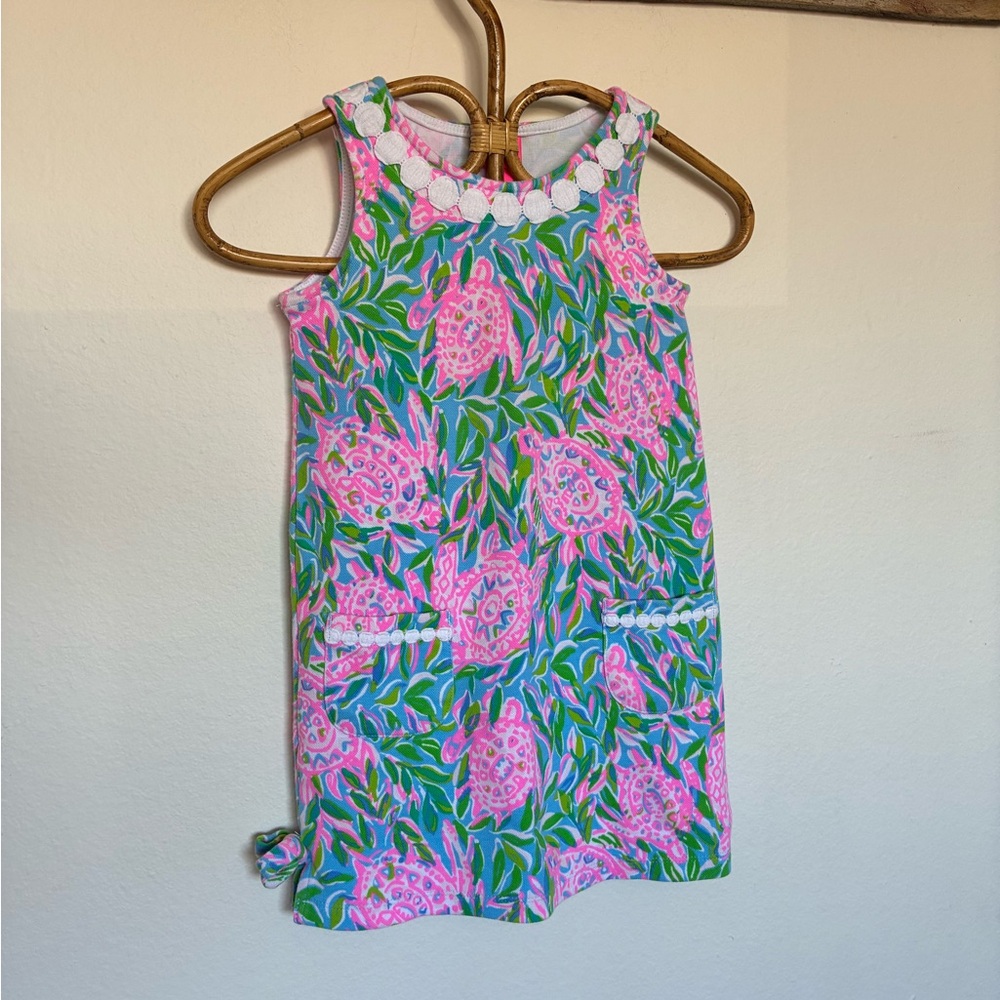 Lilly Pulitzer Lilly Knit Sleeveless Shift Dress in Turtle Print Girls Size 6-7